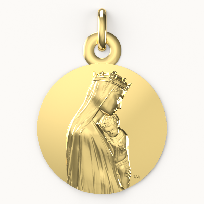 Médaille de baptême Notre-Dame de la sagesse 9 carats Médaille de baptême Notre-Dame de la sagesse 9 carats