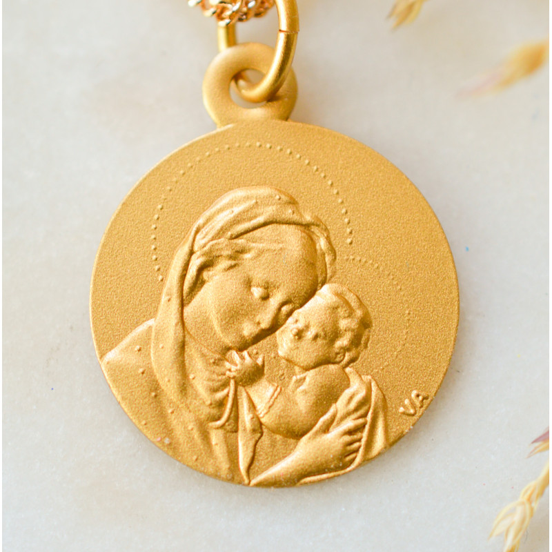 Médaille de baptême Reine des Cieux Médaille de baptême Reine des Cieux
