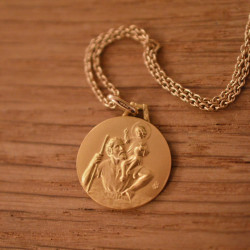Médaille de baptême Saint Christophe - Porteur du Christ