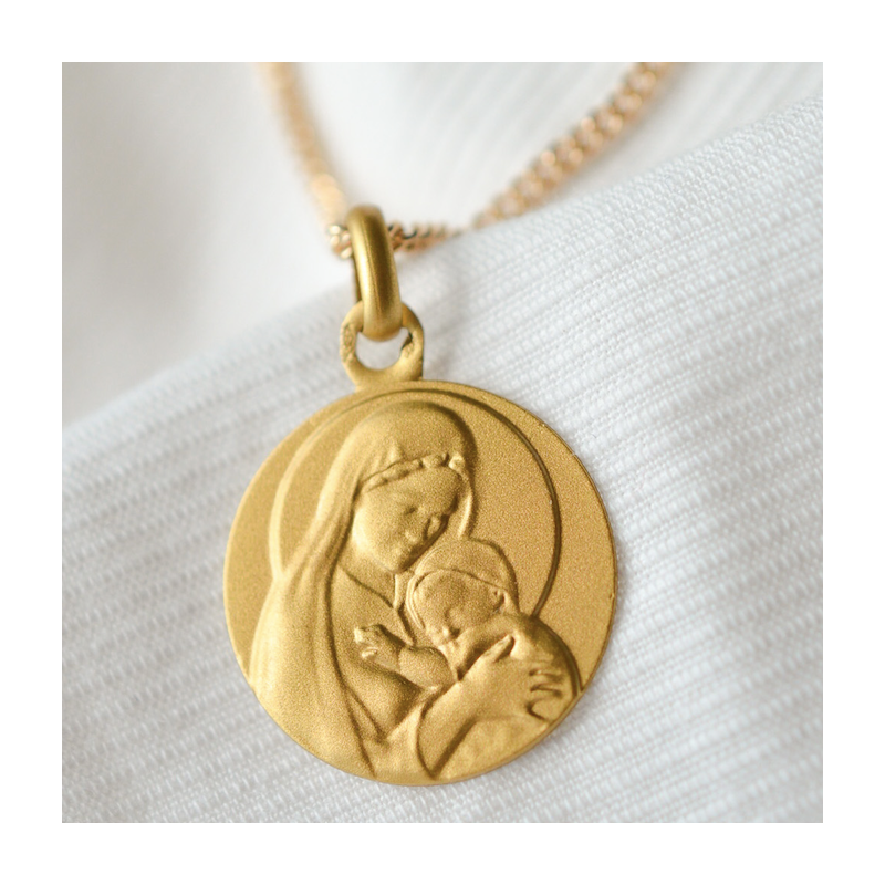 Médaille de baptême Amour Eternel 9 carats