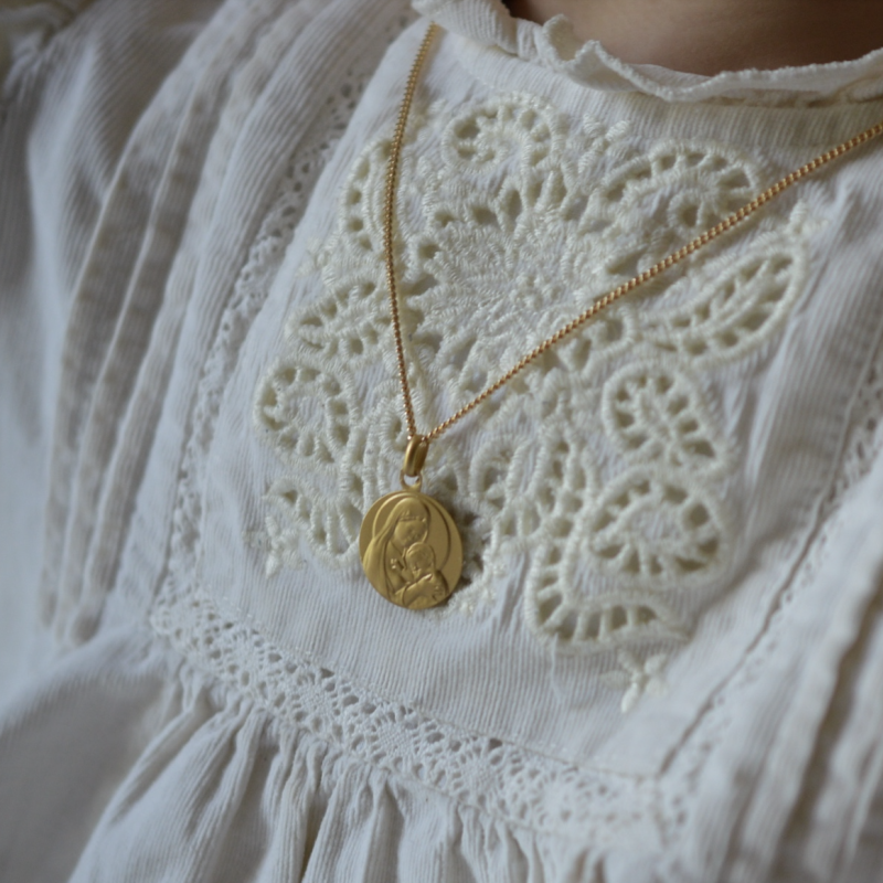 Médaille de baptême Amour Eternel 9 carats