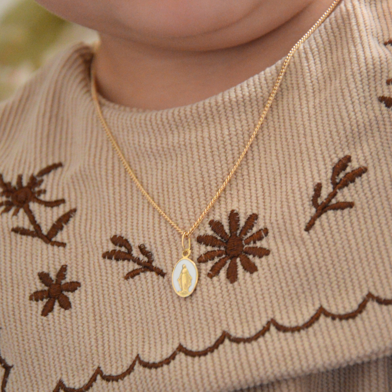 laudate medaille miraculeuse or 18 carats blanc