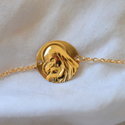 laudate bracelet medaille vierge enfant or