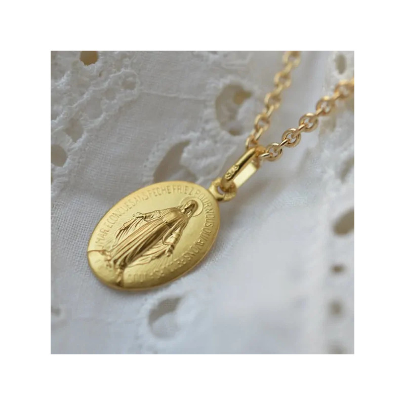 Médaille Miraculeuse Vierge des Pauvres Or 18 Carats - Maison Laudate