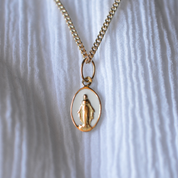 laudate medaille miraculeuse or 18 carats blanc