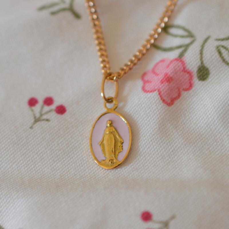 laudate medaille miraculeuse or 18 carats rose clair laudate medaille miraculeuse or 18 carats rose clair