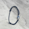 Pulsera de Plata Milagrosa Azul en Cordón - Laudate
