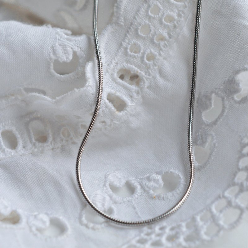 collier serpentine chaine argent