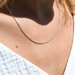 collier serpentine chaine argent