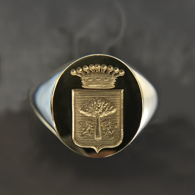 Chevalière or homme ovale 15 x 13 gravure personnalisée