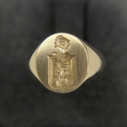 Chevalière or homme ovale 16 x 13.5 gravure personnalisée