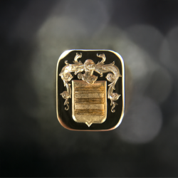 Chevalière or carrée angle ronds homme