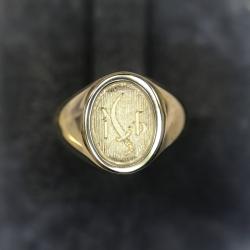 chevaliere femme or ovale 9x7