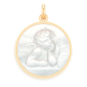 Medaille bapteme Ange Raphael nacre or laudate