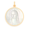 medaille bapteme nacre et or maris stella laudate