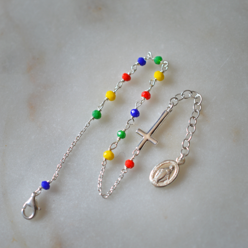 bracelet dizainier argent massif laudate jubilé d'espérance 2025