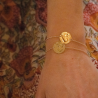 bracelet medaille or 18 carats enfant rayonnant laudate vierge