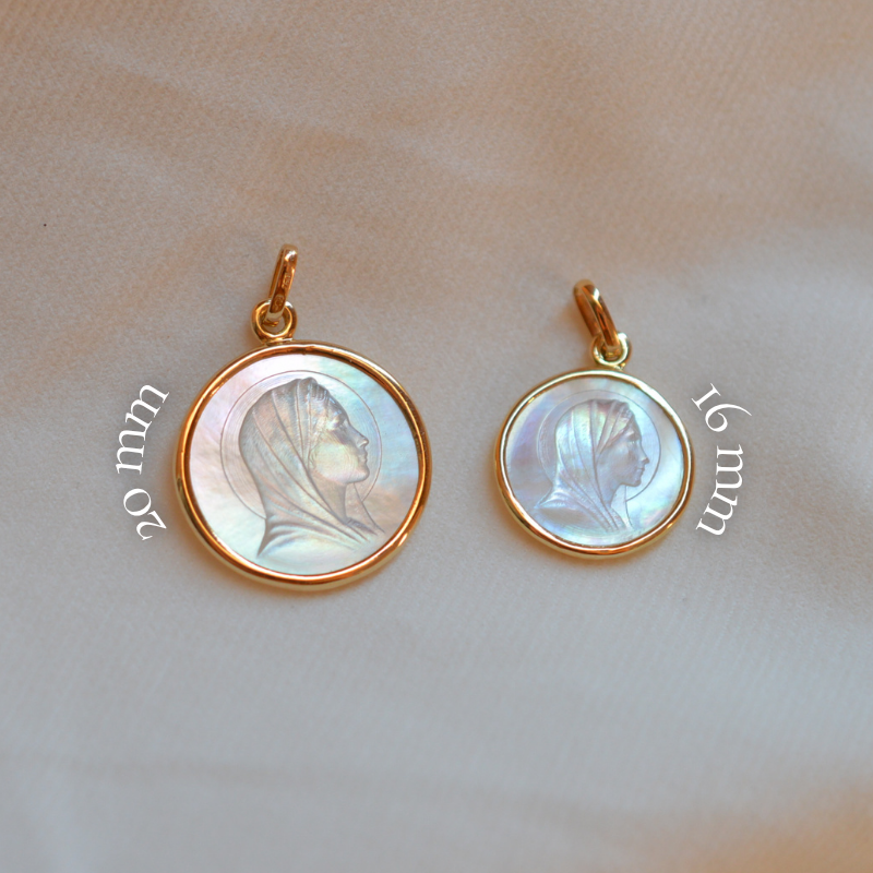 medaille or et nacre annonciation Laudate