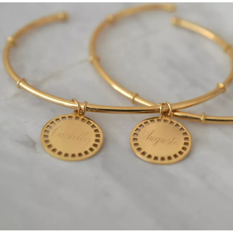 Pulsera Brazalete Heritage Josephine para componer en plata 925 acabado en oro amarillo 18 quilates