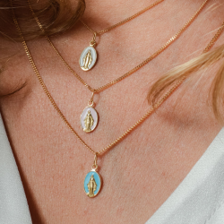 laudate medaille miraculeuse or 18 carats blanc