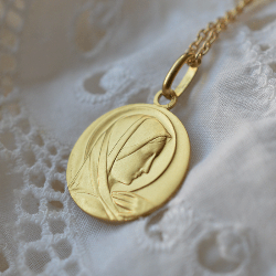 Médaille de baptême Sancta Maria