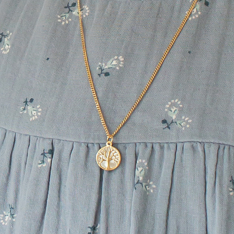 pendentif arbre de vie or et nacre