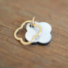 Pendentif Trèfle or et nacre, pendentif croix nacre liseret or