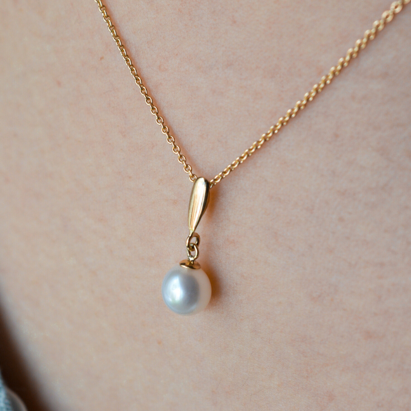 pendentif perle or 18 carats