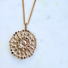 pendentif rosace ajouré plaqué or maison laudate