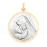 medaille nacre et or vierge à l'enfant rayonnant