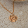 pendentif rosace ajouré plaqué or maison laudate