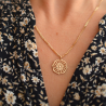 pendentif rosace ajouré plaqué or maison laudate