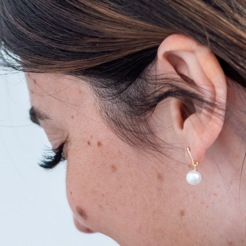 Boucles d'oreilles goutte perle or jaune