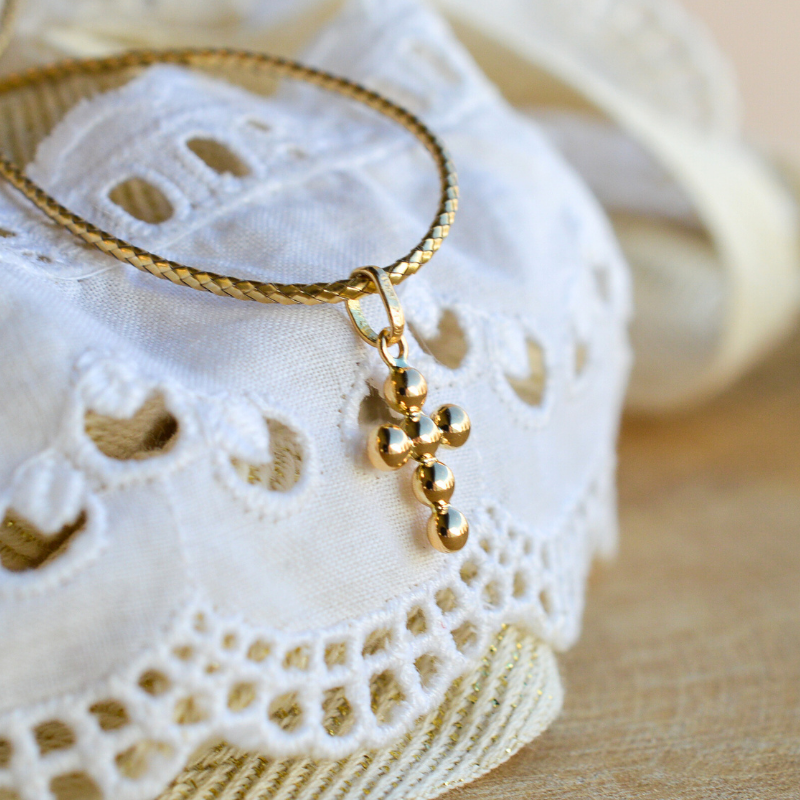 Pendentif Croix Célestine or jaune 18 carats