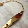 Gourmette bébé ovale - maille alternée or 9 carats