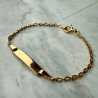 Gourmette bébé rectangle - forçat limé 9 carats