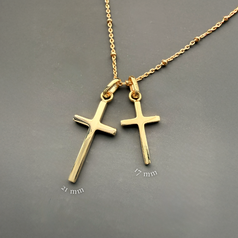 Pendentif Grande Croix Massive or 9 carats
