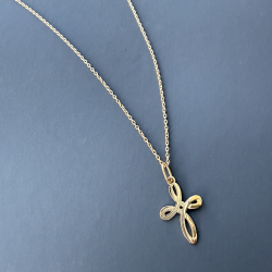 Croix arrondie or 18 carats