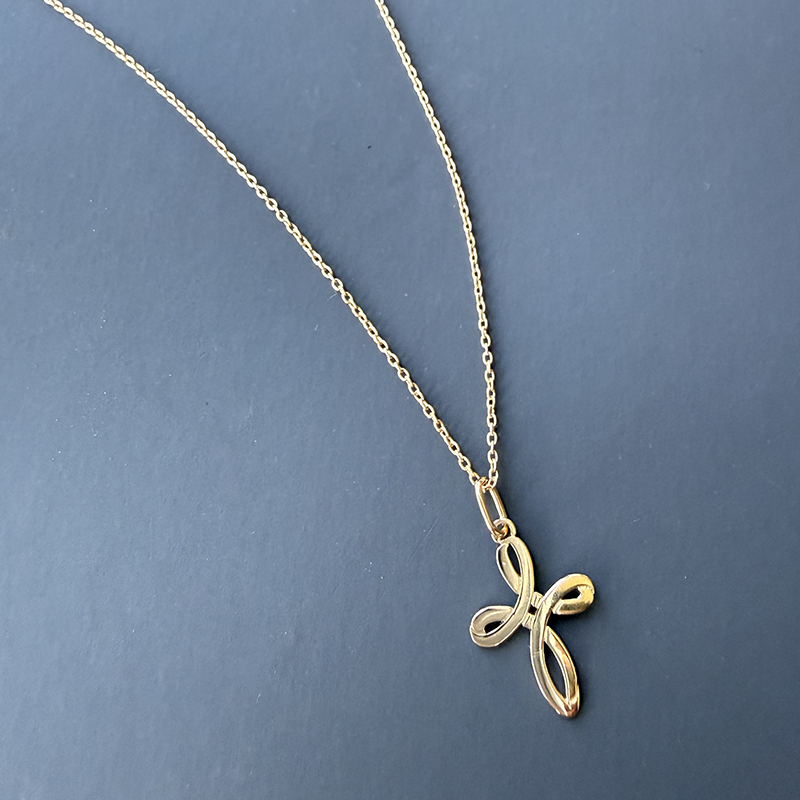 Croix arrondie or 18 carats