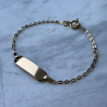 Gourmette bébé rectangle forçat miroir or 18 carats