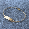 Gourmette bébé rectangle forçat miroir or 18 carats