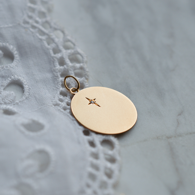 Pendentif médaille diamant PM