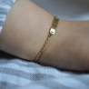 Gourmette para bebé rectangular en oro amarillo de 9 quilates - Grabado personalizado