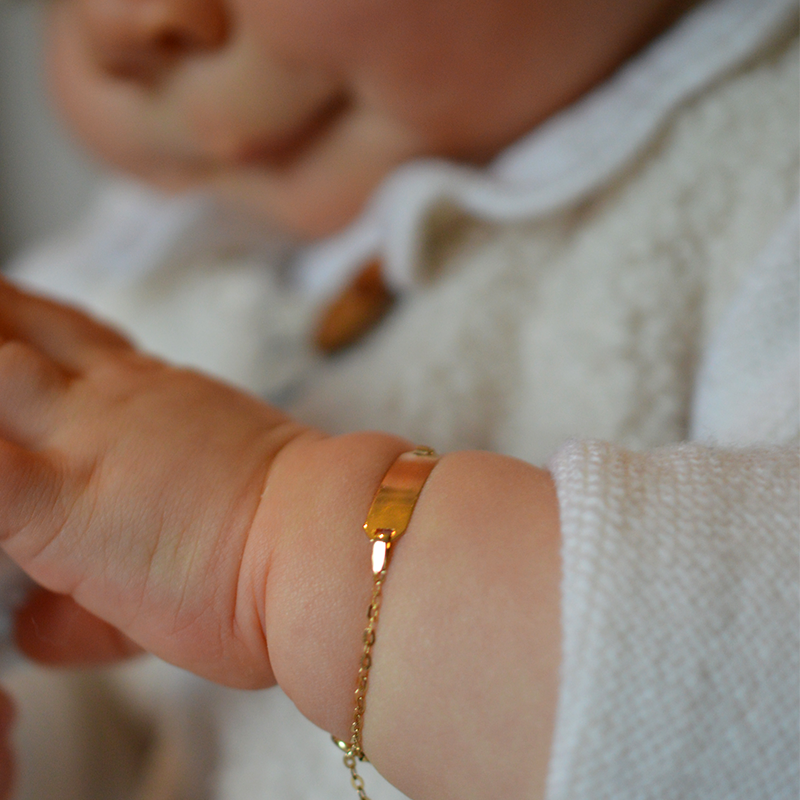 Gourmette bébé rectangle - forçat miroir