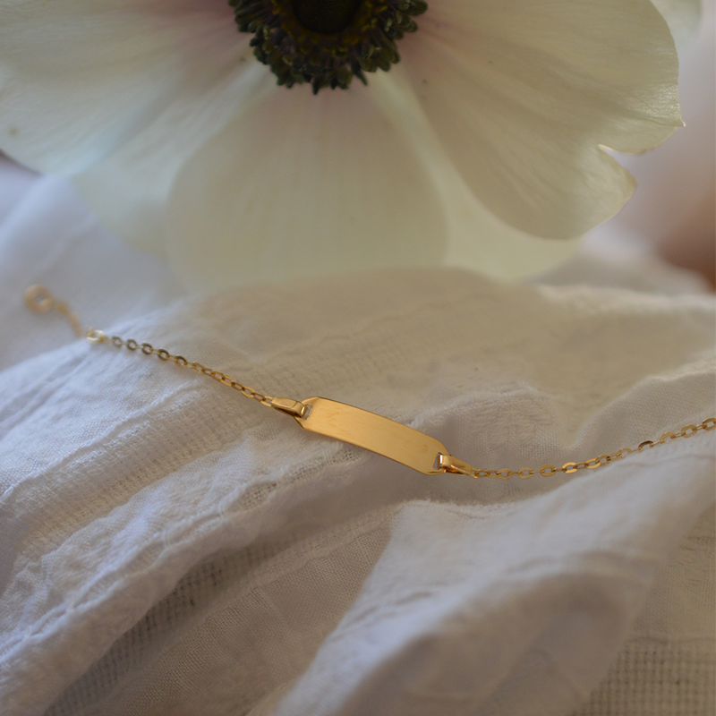 Gourmette bebé Malla Forzada Miroir Oro 18 Quilates - Laudate