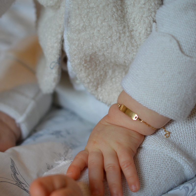 Gourmette bébé rectangle - forçat miroir