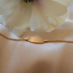 Gourmette bébé ovale - maille jaseron