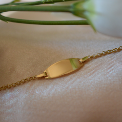 Gourmette bébé ovale - maille jaseron