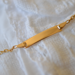 Gourmette bébé rectangle - forçat limé