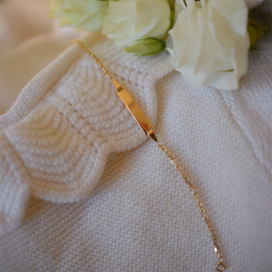 Gourmette bébé rectangle - forçat limé